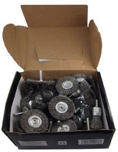 40pc wire wheel cup brushes assortment box lot crimped metal grinding 1/4 shank for sale