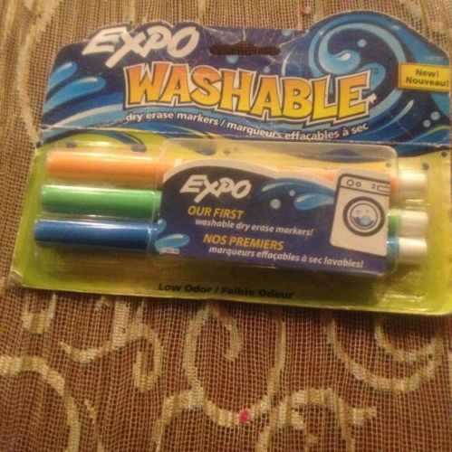 Expo Washable Dry Erase Markers FINE Tip - 3 Assorted Colors
