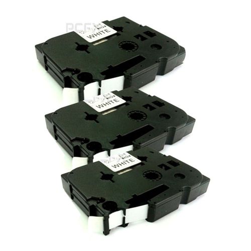 3 x Brother Compatible TZ231 P-Touch Black on White Label Tape 12mm x 8m TZe-231