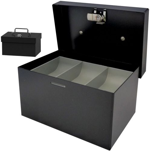 158mm portable sturdy metal cash/money box no.6 organiser/coins tray/key lock for sale