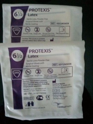 Two Pair PROTEXIS Latex Sterile Surgical Gloves, SIZE 6.5, Exp 06/2017
