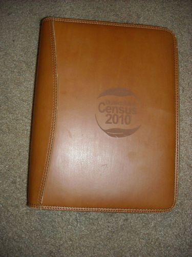 TAN LEATHER DAY-TIMER CLASSIC PLANNER/ORGANIZER &#039;UNITED STATES CENSUS&#039; COVER!!!