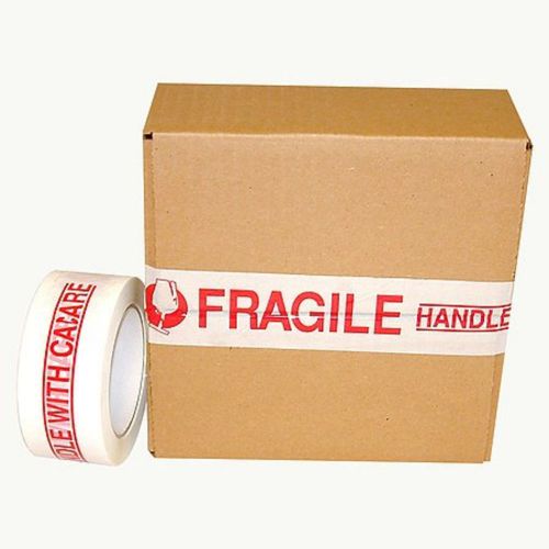 Jvcc pp20 printed packaging tape: 2 in. x 110 yds. (white/red fragile handle ... for sale