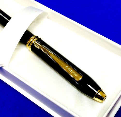 Cross Townsend Black Lacquer/23 Karat Gold Plated Ballpoint Pen (CRO572)