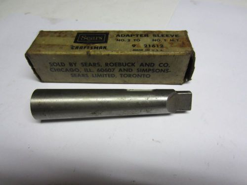 Sears Craftsman # 1 MT Morse Taper Tool Adapter Sleeve # 9 21612 Lathe Machining