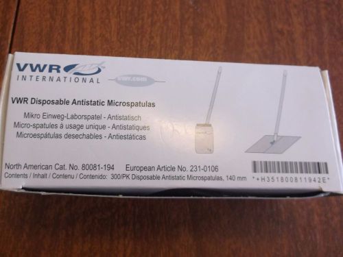 VWR 80081-194 Disposable Antistatic Microspatulas   full box of 300