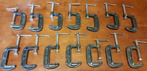 LOT OF 14 &#034;GRIP&#034; BRAND 2&#034; C CLAMPS