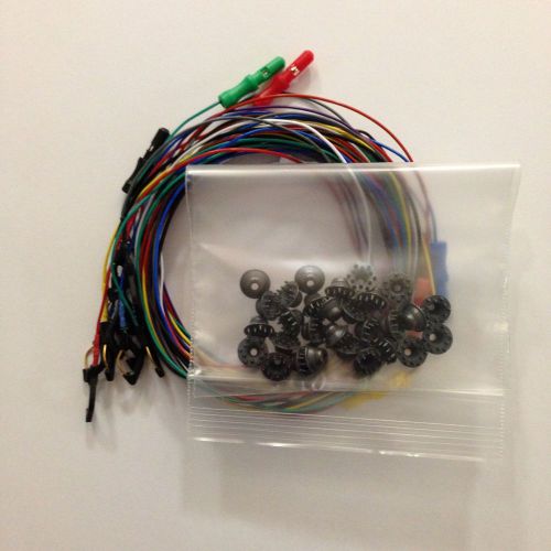Pkg of 25 disposable/reusable dry electrodes, 10 eeg cup electrodes, 5 lead wire for sale