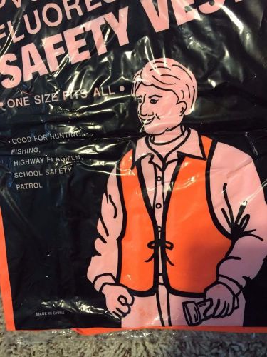 NEW Orange PVC Safety Vest  Fluorescent Orange - One Size Fits All