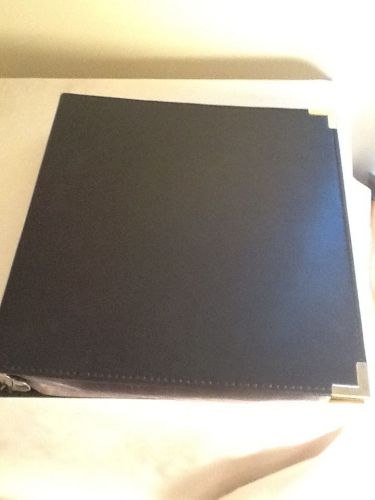 Leather 3-ring Binder with 21 Sheets of Business Card Tabbed Pages
