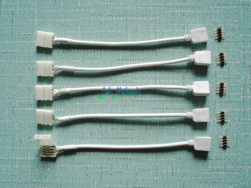 5x adapter cable 4pins male connector to led strip rgb5050 pcb 10mm controllor for sale