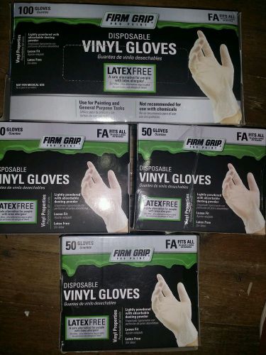 Disposable Viny Gloves Lot 4 boxes Fits All Free Shipping