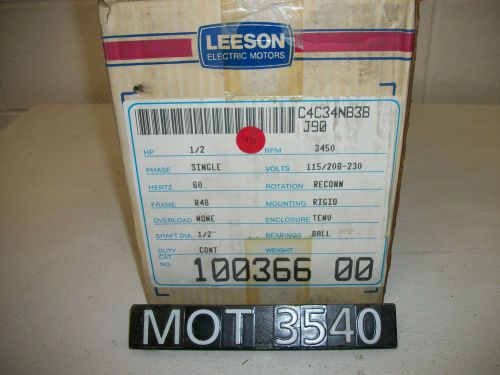 NEW Leeson .5 HP 100366.00 R48 Frame Single Phase Motor (MOT3540)
