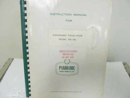 Panoramic Radio SB-12a Panoramic Panalyzor Instruction Manual w/schematics