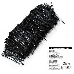 4000 Pc 4&#034; UV Black Cable Zip Tie USA Wire Nylon Industrial Wraps 4 1000 Pc Sets
