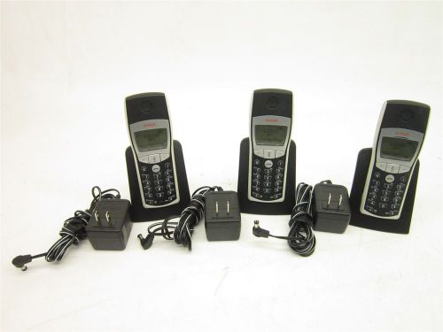Lot of 3 avaya ip dect 3711 handset wireless telephone with charging dock for sale