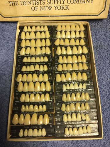 24 Card Vintage Anterior Teeth New Trubyte Dentsupply Porcelain