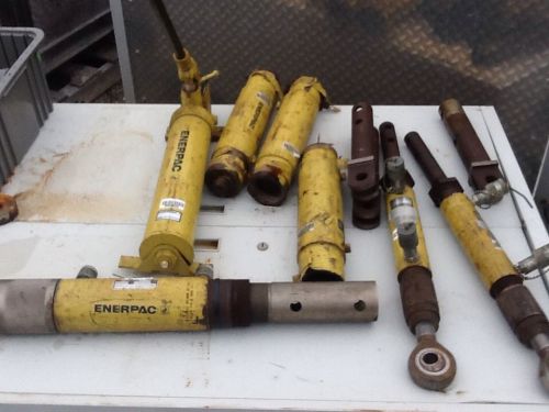 LOT OF ENERPAC DOUBLE ACTION CYLINDERS WITH 10,000 PSI hand pump