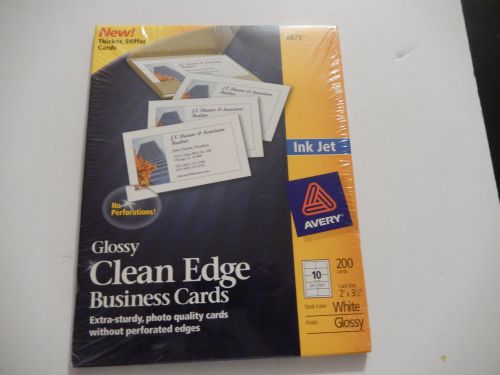 Avery Clean Edge Business Cards for Inkjet Printers, Glossy, White, Pack of 200