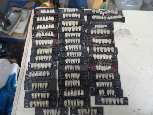 LOT OF PORCELAIN TEETH FROM DENTAL LAB INCLUDING NEW TYPE, NUFORM &amp; UNIDENT