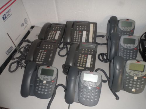 Mixed Lot of 9 telephone sets - AVAYA 4610SW, 6408D+, 6424D+M / Lucent 6408D+