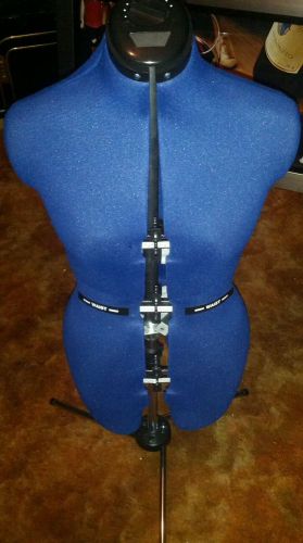 Seamstress adjustable mannequin dress form tailor fabric medium blue for sale