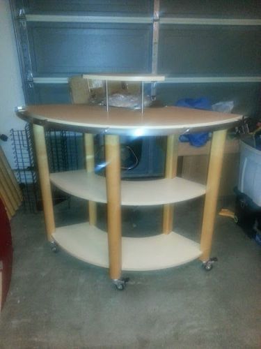 High end store display tables wood &amp; stainless steel for sale