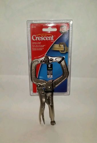 Crescent 6&#034; locking c clamp with swivel pads c6ccsv &#034;new&#034; for sale