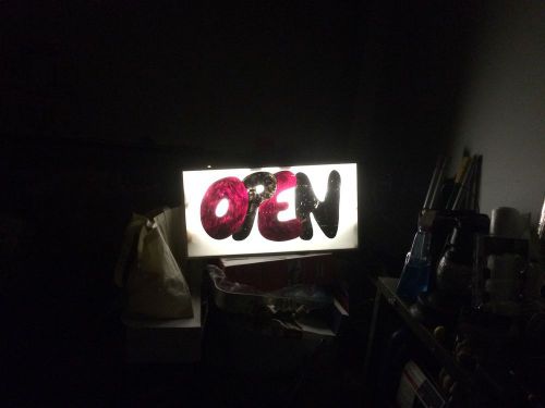 Vintage Handpainted OPEN Storefront Neon Sign 1970&#039;s