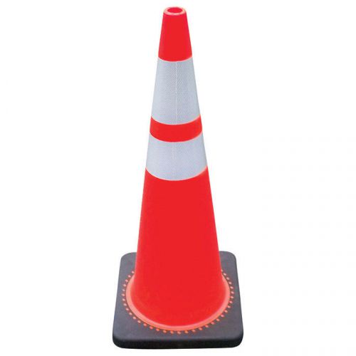 36&#034; orange safety traffic cones wide body, black base with two reflective collar for sale