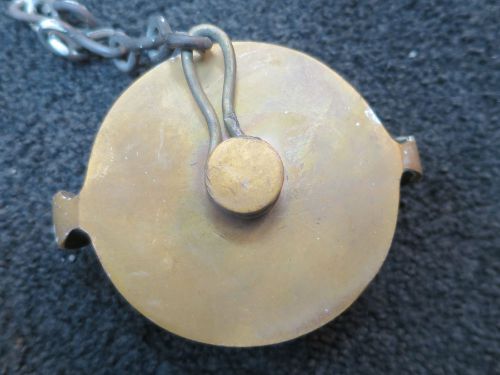 2.5&#034; fire hose valve hydrant cap &amp; chain, polished brass, for sale