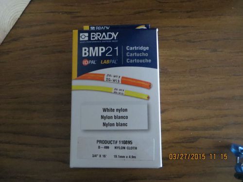 LOT OF 10 !! Brady BMP21 Label Cartridge 3/4&#034; M21-750-499 White Nylon Cloth