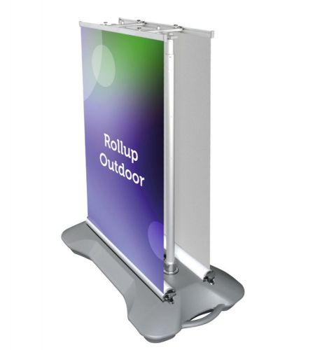 Outdoor double sided retractable banner stand 33“ x 79“ incl free print for sale
