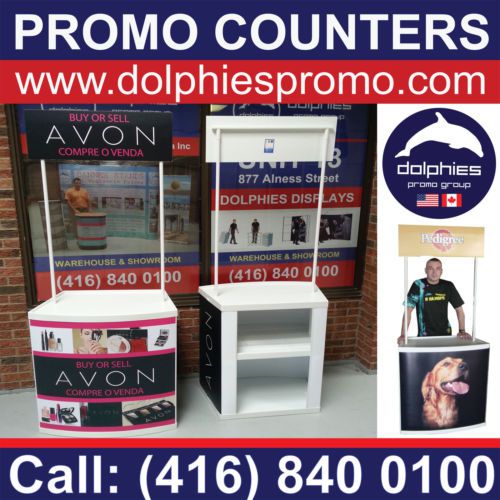 Promotional Demo Counter Trade Show Pop Up Display Portable Kiosk FREE Printing