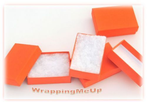 50 Pack -2.5” x 1.5” x 1” Orange Calypso, Cotton Filled, Jewelry / Gift Boxes