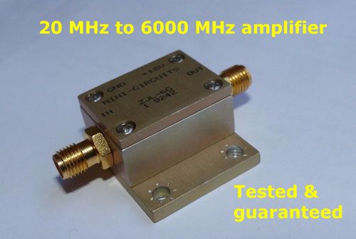 Wideband  amplifier, 20 to 6000 MHz, 12 V, tested.