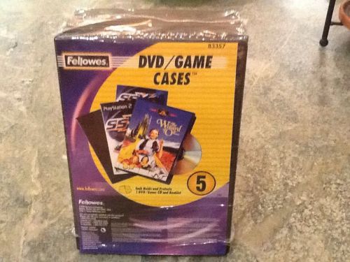 5 Standard Fellowes Black Single DVD CD Game Cases Box New Sealed Package