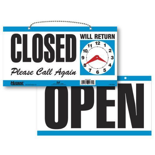Headline Sign 9395 Double-Sided Open/Closed/Will Return Sign with Clock Hands, 6