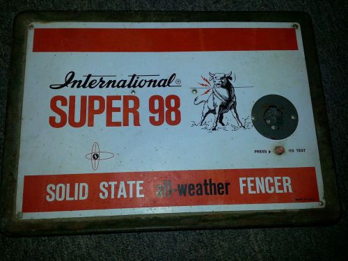 Vintage electric fence International Super 98 Solid State fencer Face only sign