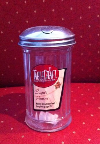 TableCraft Glass Sugar Pourer With Flap On Top Cover 12 Onz.