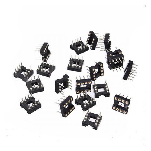 20Pcs 2.54mm Pitch 8 Pin DIP IC Socket Panel PCB Mount Adapter Swapping