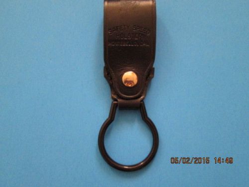 Black basketweave leather duty flashlight / straight baton holder for sale