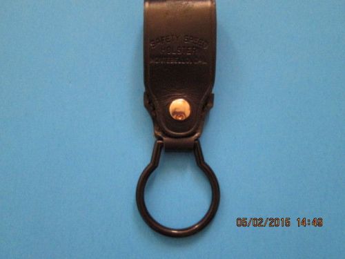 Black Basketweave Leather Duty Flashlight / Straight Baton Holder