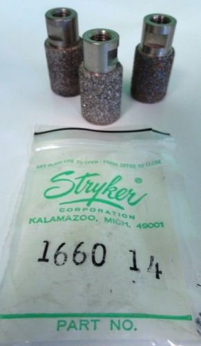 Lot of 3 Stryker 1660-14 Diamond Dermabrasion Burs Cylinder 1600 Rotary Tool