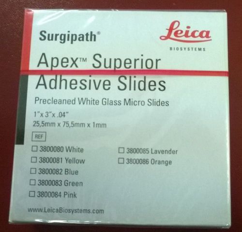 LEICA BIOSYSTEMS 3800080 Surgipath Apex Superior Adhesive Slides White 1&#034;x3&#034;