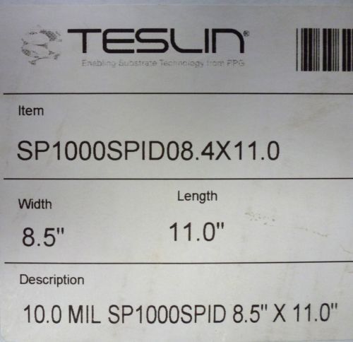 Laser Teslin Synthetic Paper (SPID1000) For Making PVC-Like ID Cards - 50 Sheets