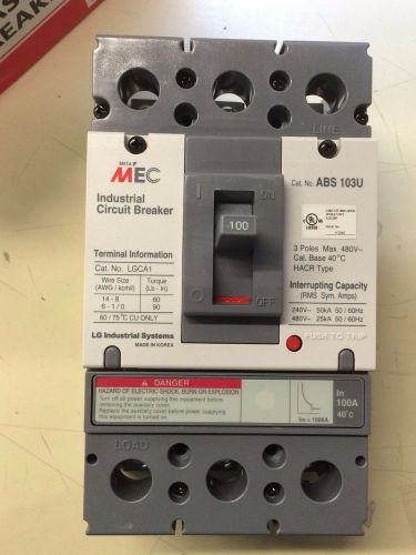 LS Industrial Systems ABS-103U-100A, 100A,3P, Molder Case Circuit Breaker