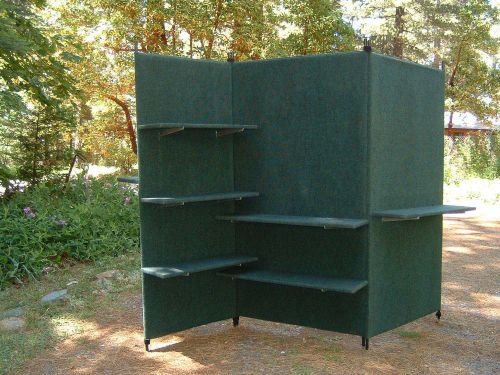 CRAFT SHOW DISPLAY PROPANELS-- FOREST GREEN --3PANEL AND  8 SHELFS