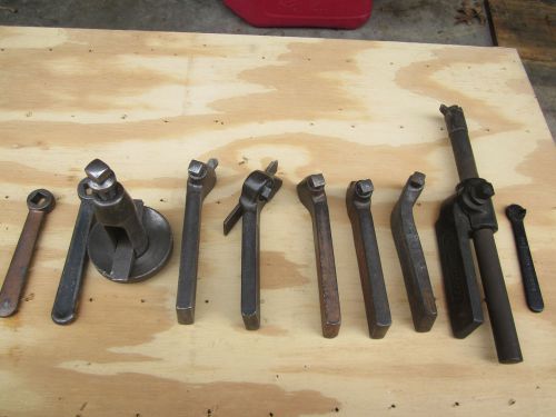 lantern tool post and assorted tool bit holders lathe gold painted set