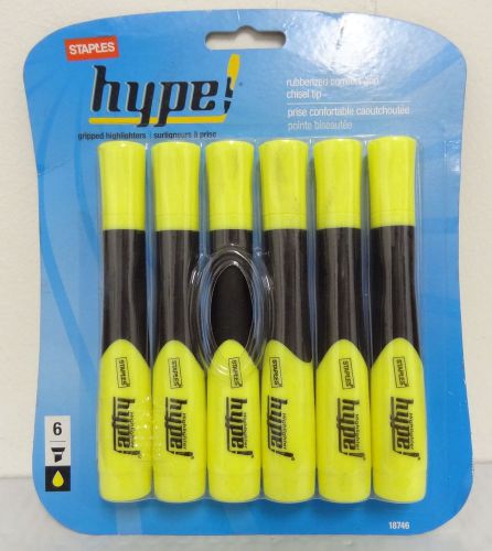 Staples Hype! Gripped Tank Highlighters - Yellow